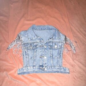 Fringed Denim Vest